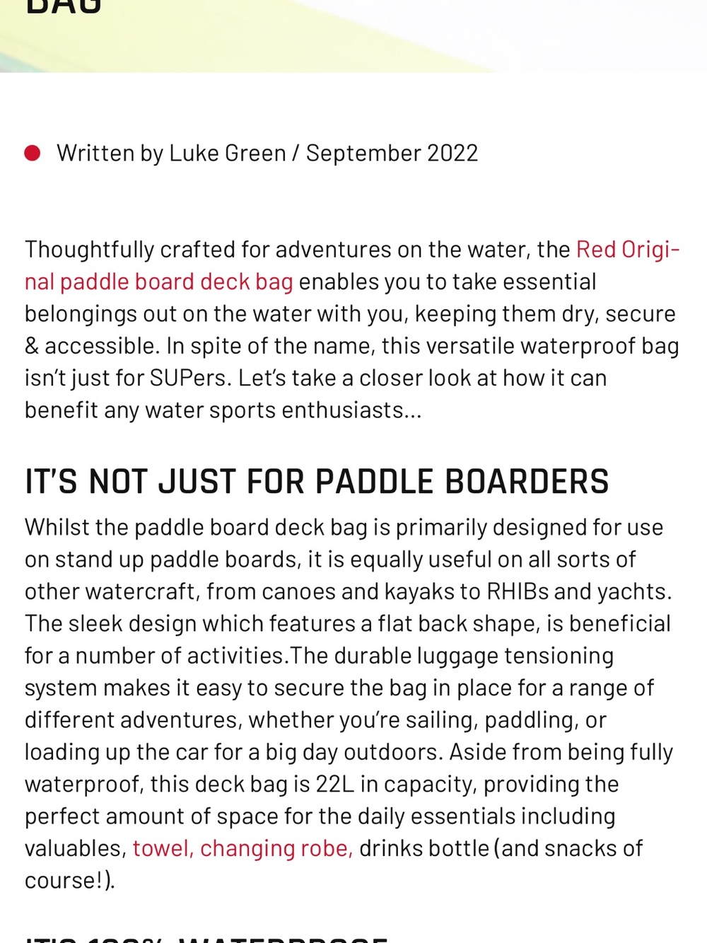 Red Paddle Co. Stand Up SUP Paddle Board Deck Bag - Picture 4 of 7
